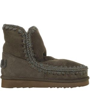Mou Eskimo 18 Glitter Logo Slip-On Ankle Boots - Brown