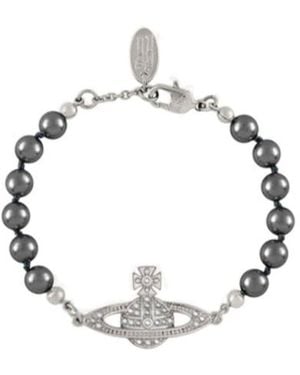 Vivienne Westwood Mini Bas Relief Pearl Bracelet - Metallic