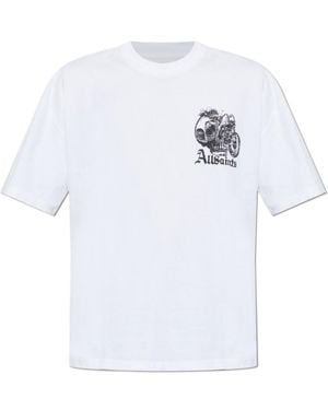 AllSaints Panhead Skull Graphic T-Shirt - White