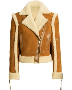 Balmain Shearling Biker Jacket - Metallic