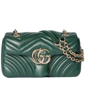 Gucci Gg Marmont Quilted Small Shoulder Bag - Green