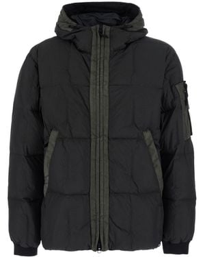 Stone Island Long-Sleeved Hooded Cotton Jacket - Black