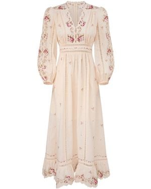 Zimmermann Patience Plunge Midi Dress - Natural