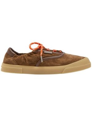 Moncler Faux Fur Low-Top Casual Shoes - Brown