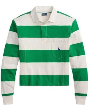 Ralph Lauren Striped Rugby Polo Top - Green