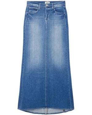 L'Agence Denim Maxi Skirt - Blue