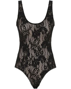 Zimmermann Lace Scoop Bodysuit - Black