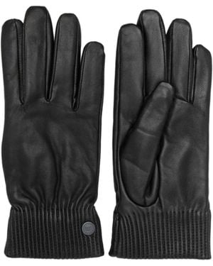 Canada Goose Ribbed Cuff Leather Gloves - Black