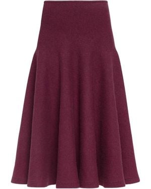 Alaïa Cashmere Knit Flare Skirt - Purple