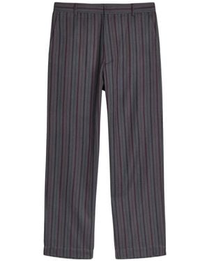The Elder Statesman Slacker Striped Trousers - Grey