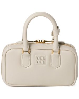 Miu Miu Arcadie Leather Mini-Bag - Natural