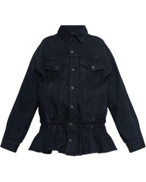 Agolde Peplum Denim Jacket - Blue