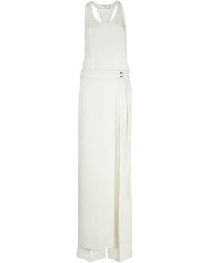 Fendi Sleeveless Satin Jumpsuit - White