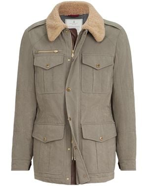 Brunello Cucinelli Drawstring Waist Zip-Up Jacket - Multicolour