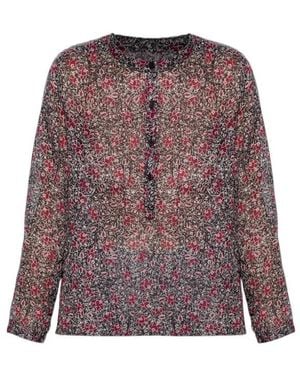 Isabel Marant Maria Floral Buttoned Top - Purple