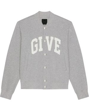 Givenchy Jersey Varsity Bomber Jacket - Grey