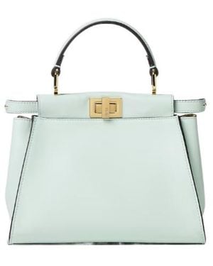 Fendi Peekaboo Leather Shoulder Bag - Green