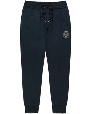 Dolce & Gabbana Logo-Appliquéd Cotton Sweatpants - Blue