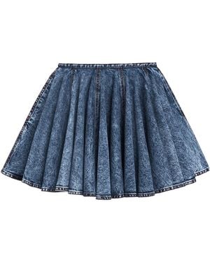 Alaïa Alaa Denim Skater Skirt - Blue