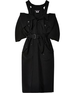 Junya Watanabe A Dress With Straps Off The Shoulder - Black