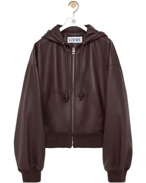 Loewe Flamenco Drawstring Hoodie - Brown