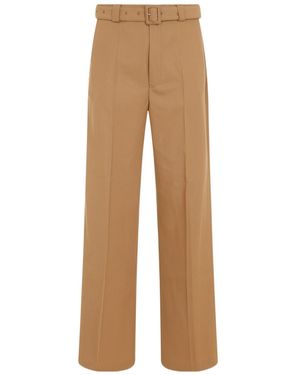 Dries Van Noten Straight Leg Tailored Pants - Natural