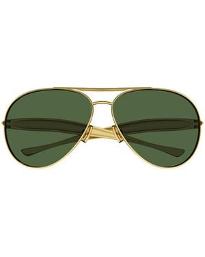 Bottega Veneta Eyewear Aviator Frame Sunglasses - Green
