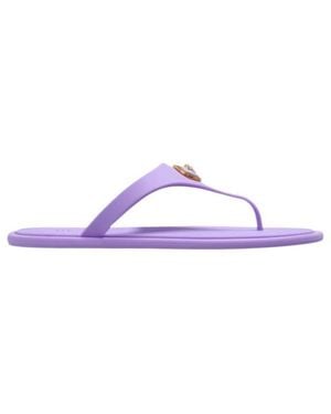 Versace Alia Rubber Flat Sandals - Purple