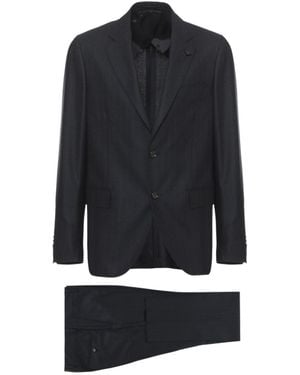 Lardini Pinstripe Single-Breasted Suit - Blue