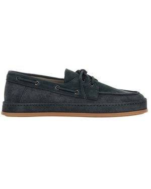 Hogan Lace-Up Boat Shoes - Blue