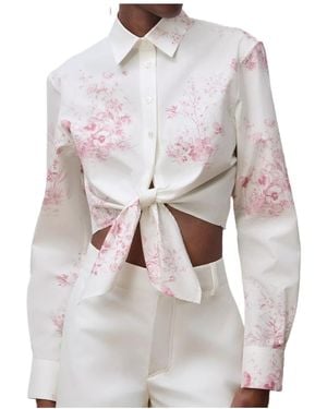 Dior Iviera Tied Cropped Blouse - White