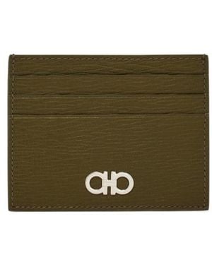 Ferragamo Gancini Credit Card Holder - Green
