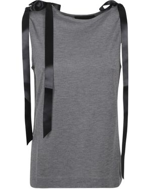 Simone Rocha Bow Ribbon Tail Tank Top - Gray