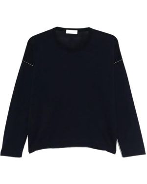 Roberto Collina Contrast-Stitch Jumper - Blue