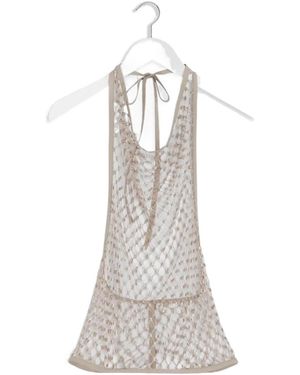 Lemaire Fishnet Halter Top - White