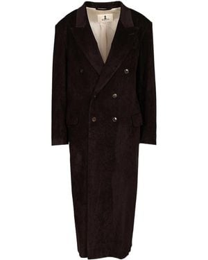 Barena Double-Breasted Long Sleeved Coat - Black