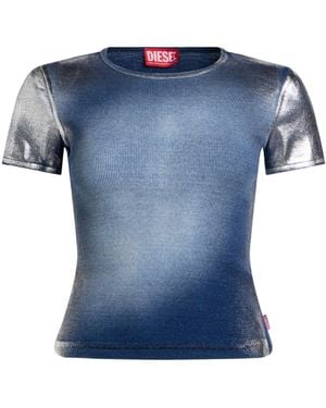 DIESEL Solid-Color Short-Sleeved T-Shirt - Blue