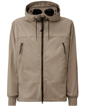 C.P. Company Goggle Hooded Zip-Up Jacket - Brown