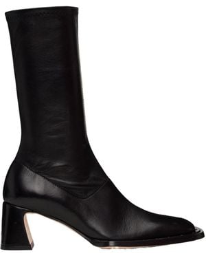 Miista Chastity Stretch Mid-Calf Boots - Black