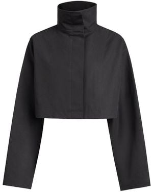 Alaïa High-Neck Cropped Jacket - Black