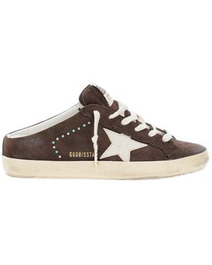 Golden Goose Embellished Slip-On Trainers - Brown