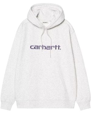 Carhartt Logo Print Hoodies - White