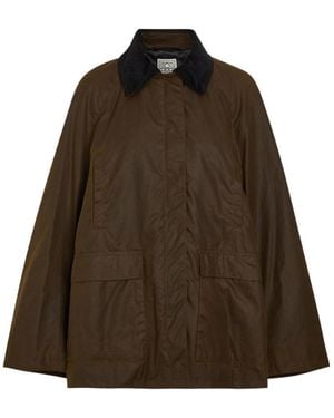 TOTEME Corduroy-Trimmed Waxed Cotton Jacket - Brown
