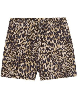 Nili Lotan Drawstring Leopard-Print Shorts - Multicolour