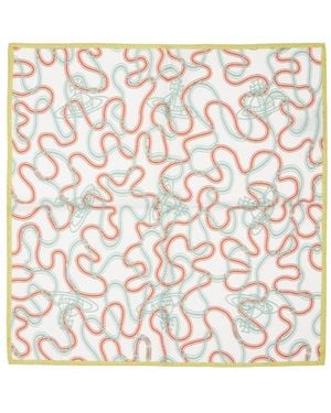 Vivienne Westwood Wiggle Orb Square Scarf - White