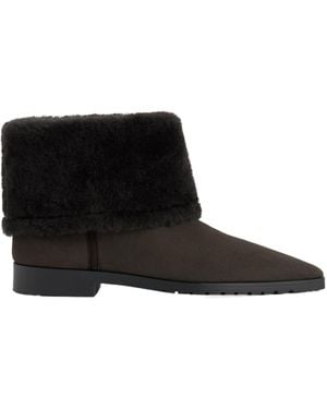 TOTEME Fold Down Ankle Boots - Black
