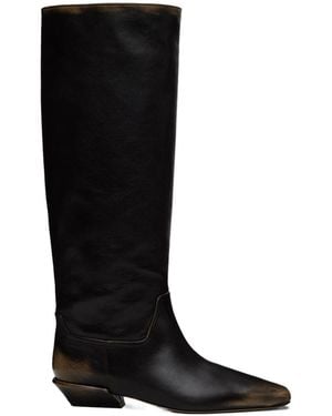 Paris Texas Low Stacked Heel Bettina Boots - Black