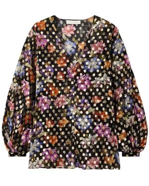 Borgo De Nor Floral Embroidered Blouse - Multicolour