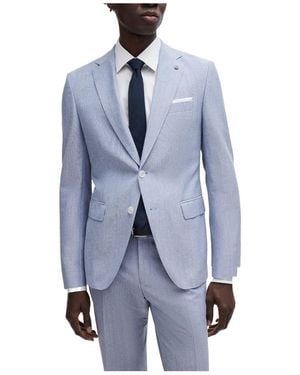 BOSS Single-Breasted Blazer - Blue