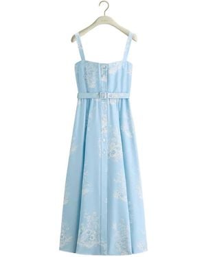 Dior Iviera Mid-Length Belted Dress - Blue